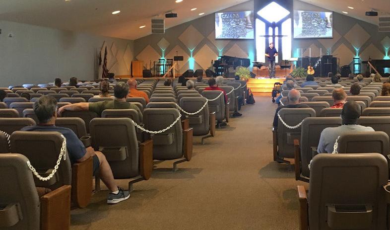 Together safely in the house of God: Congregation, distanced by virus, gathers again chain